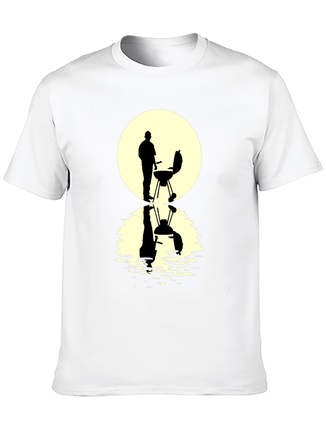 BBQ Silhouette Graphic Tee - Black Casual T-Shirt