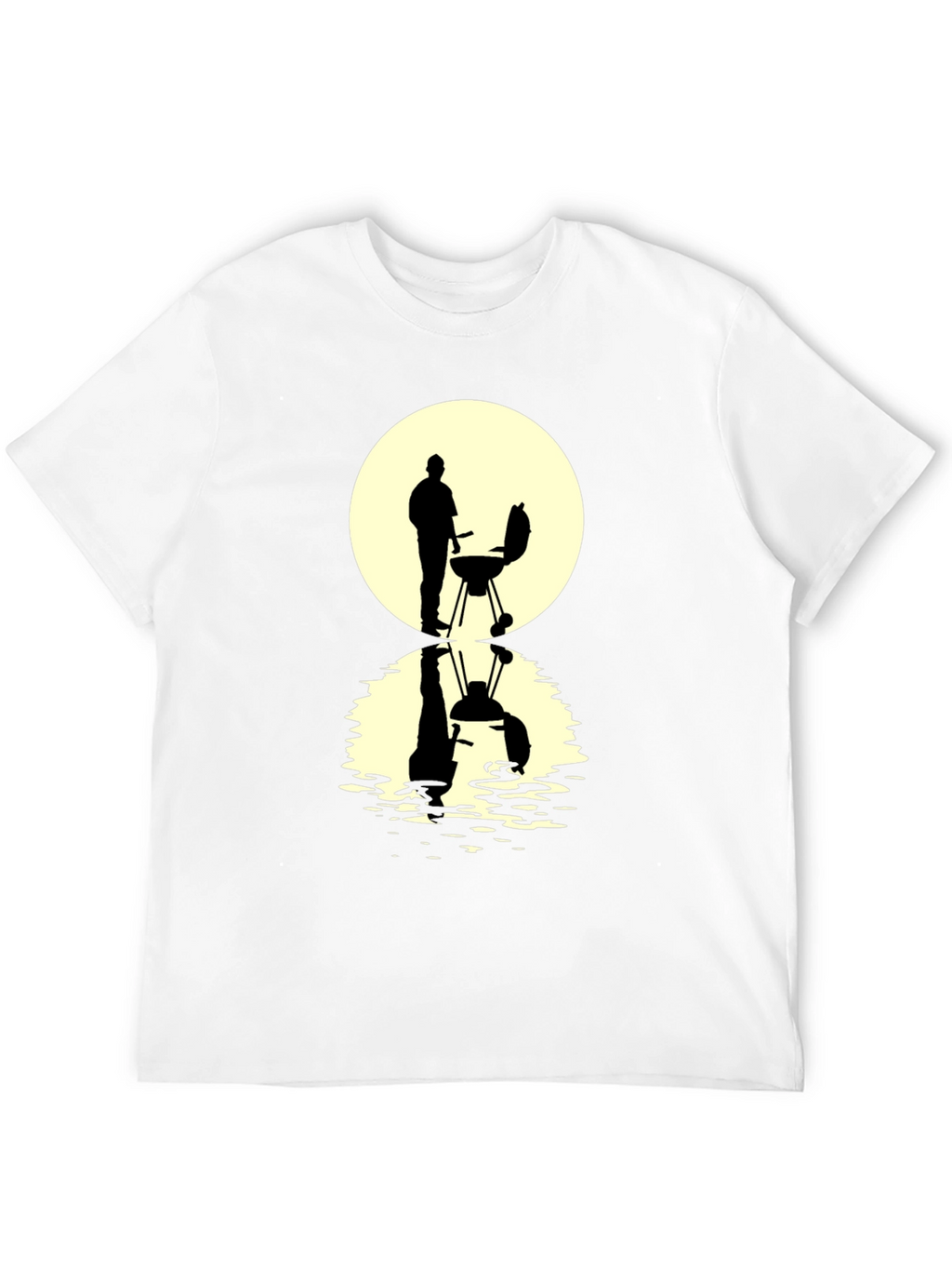 BBQ Silhouette Graphic Tee - Black Casual T-Shirt