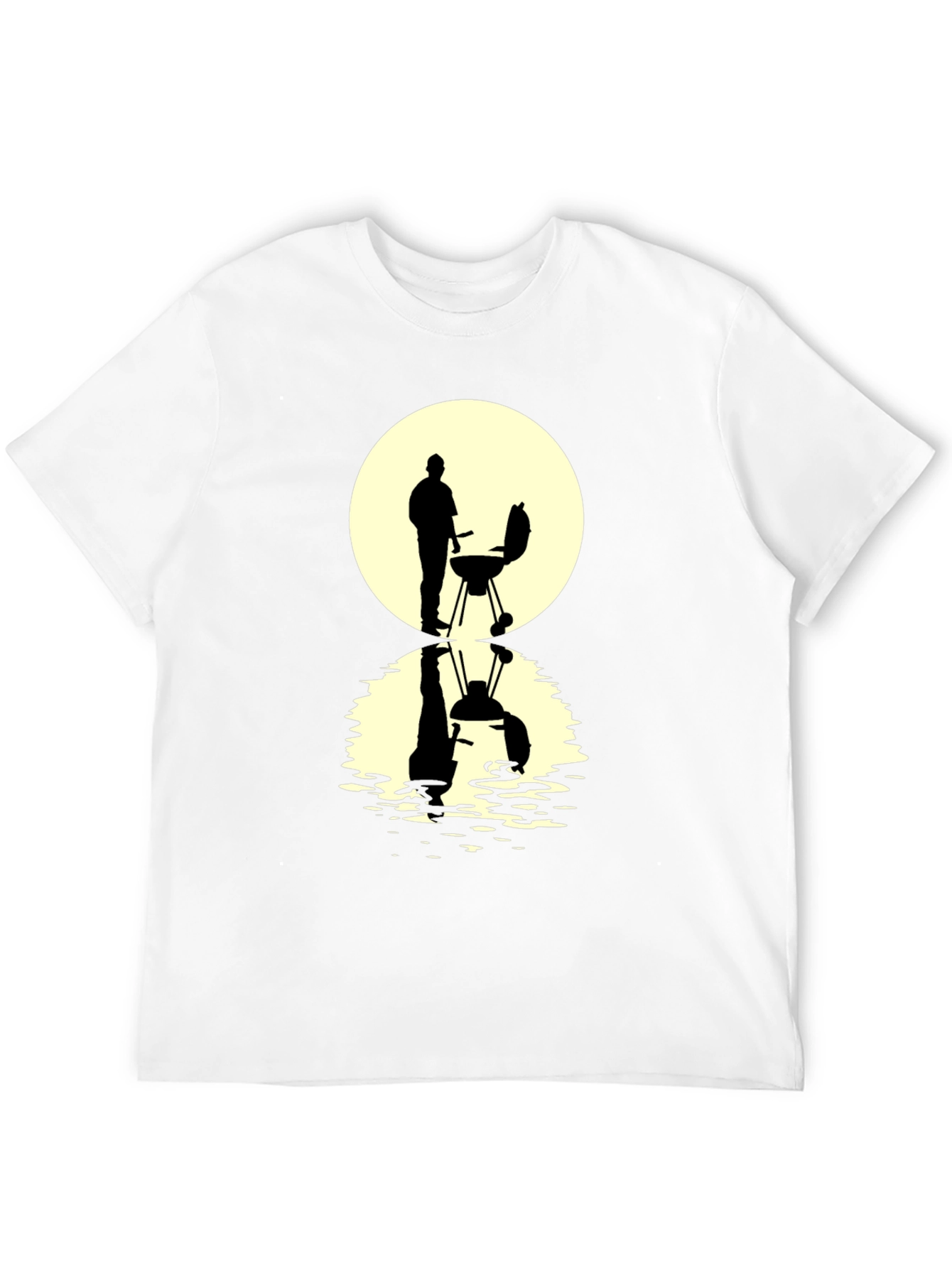BBQ Silhouette Graphic Tee - Black Casual T-Shirt