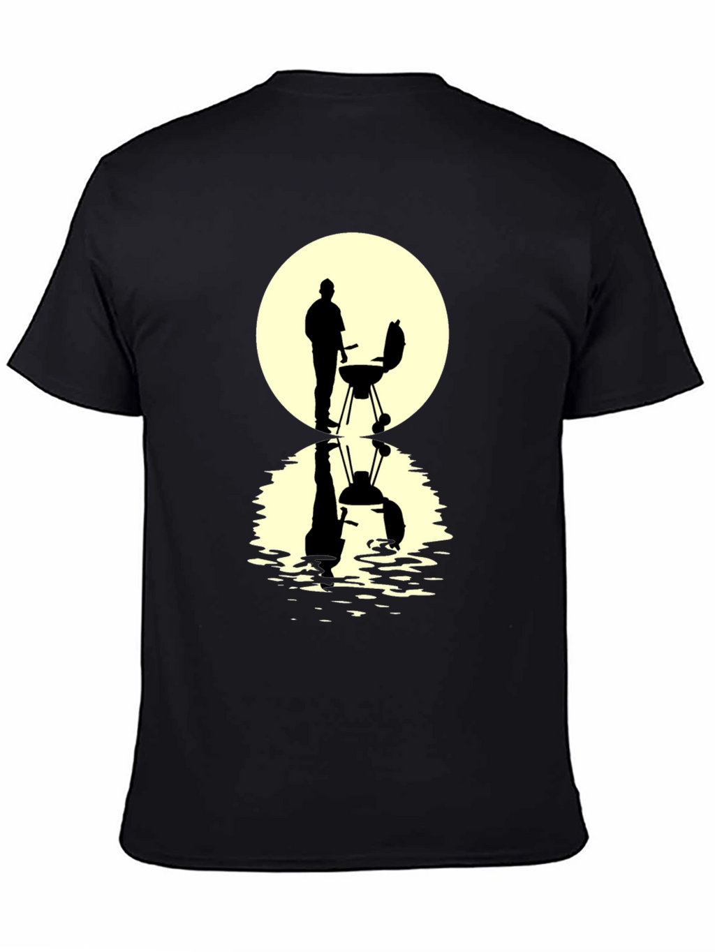 BBQ Silhouette Graphic Tee - Black Casual T-Shirt