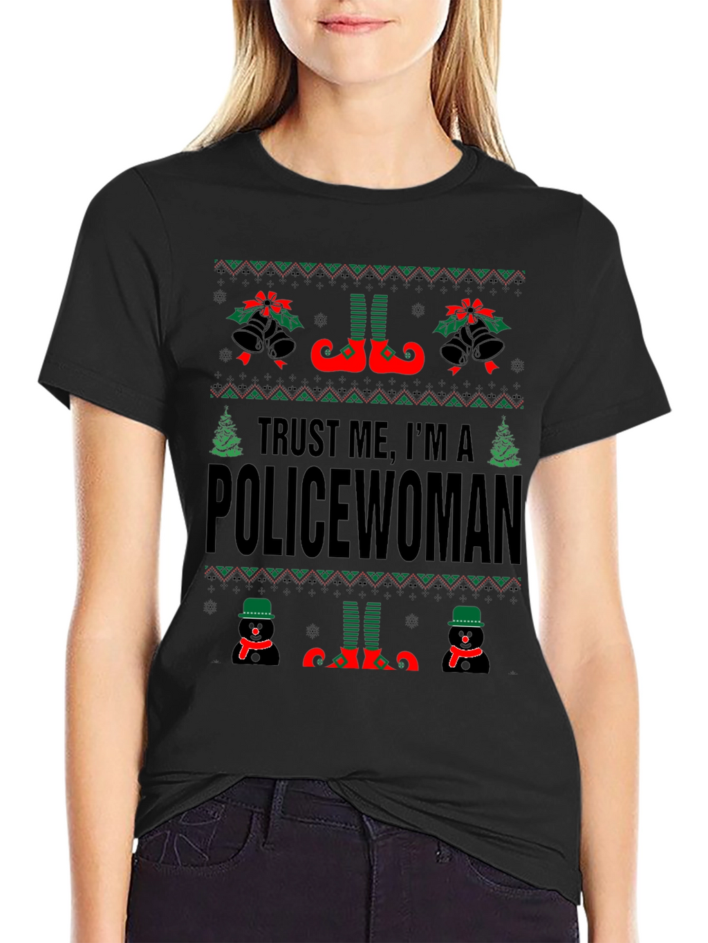 Trust Me Im a Policewoman Ugly Christmas Sweater T-Shirt