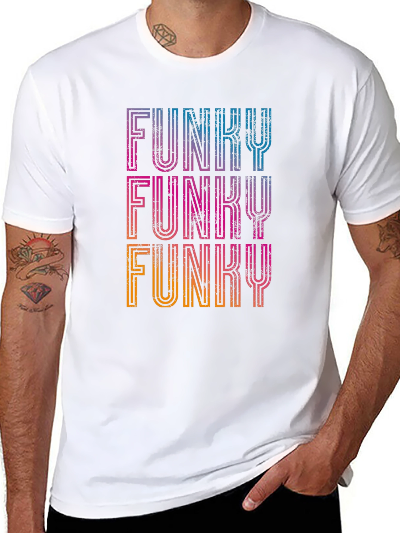 Funky Retro Graphic Tee - Black
