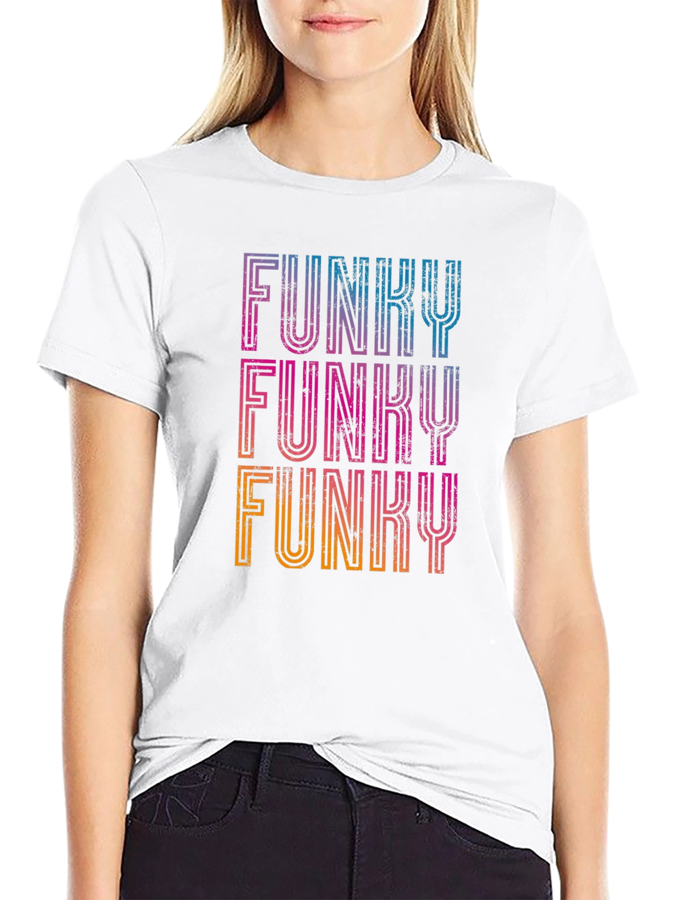 Funky Retro Graphic Tee - Black