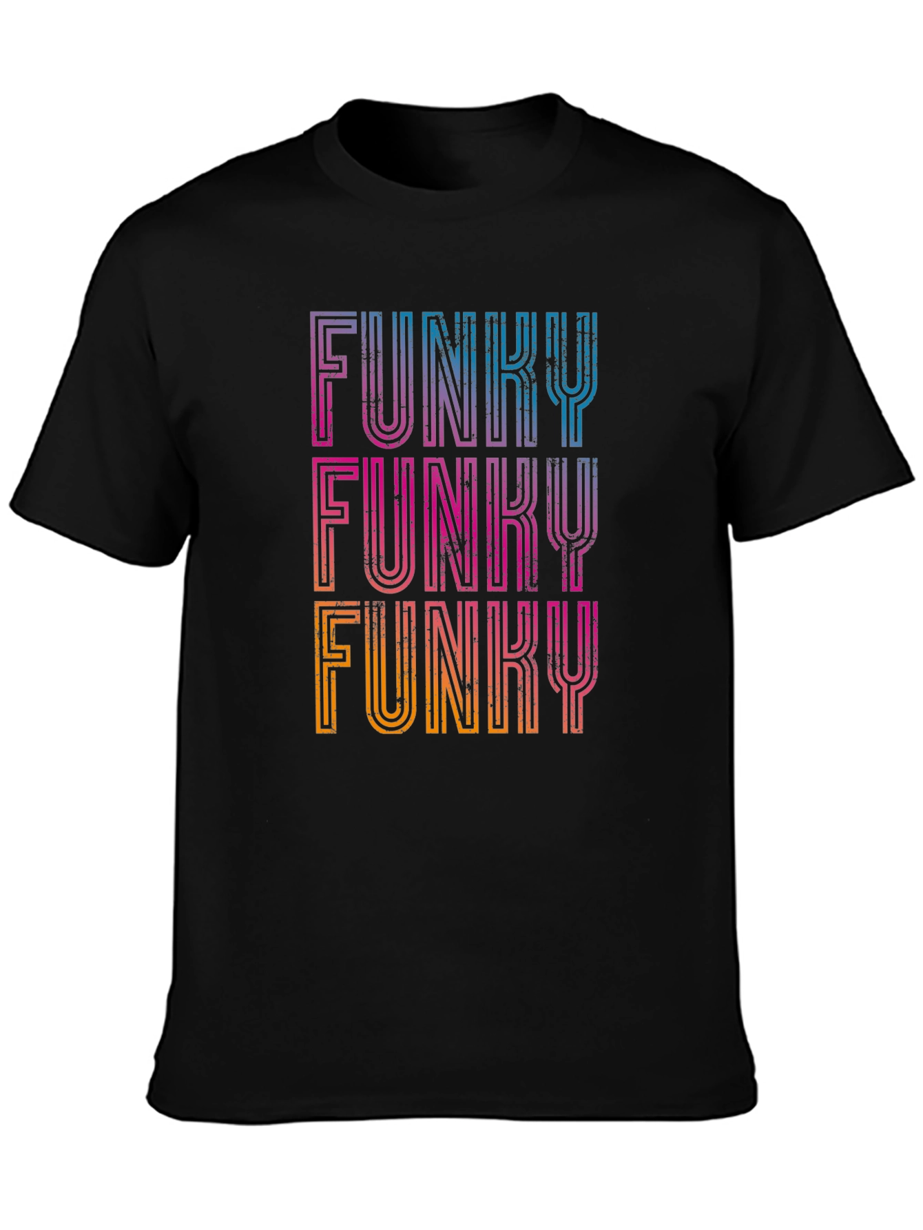 Funky Retro Graphic Tee - Black