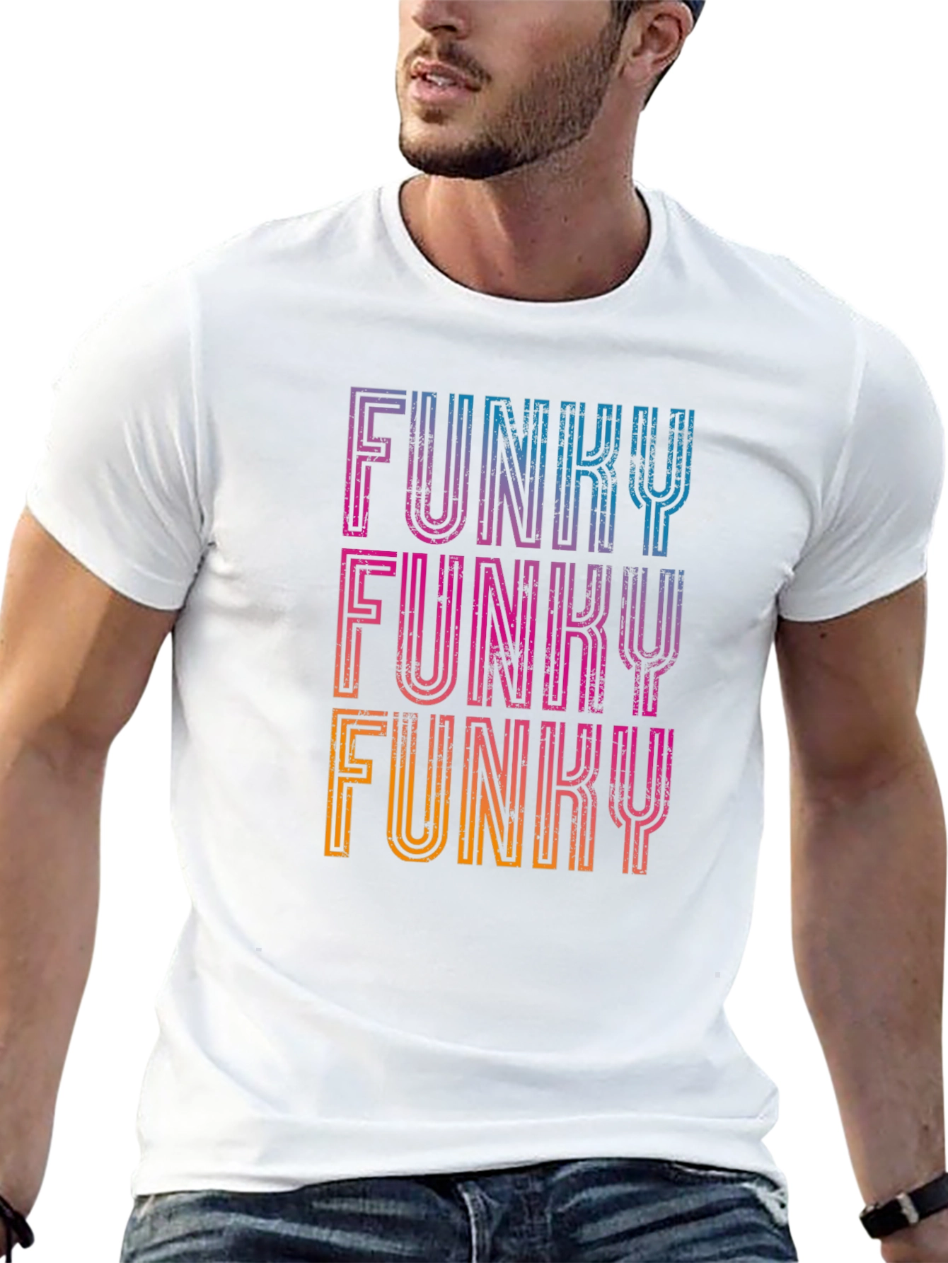Funky Retro Graphic Tee - Black