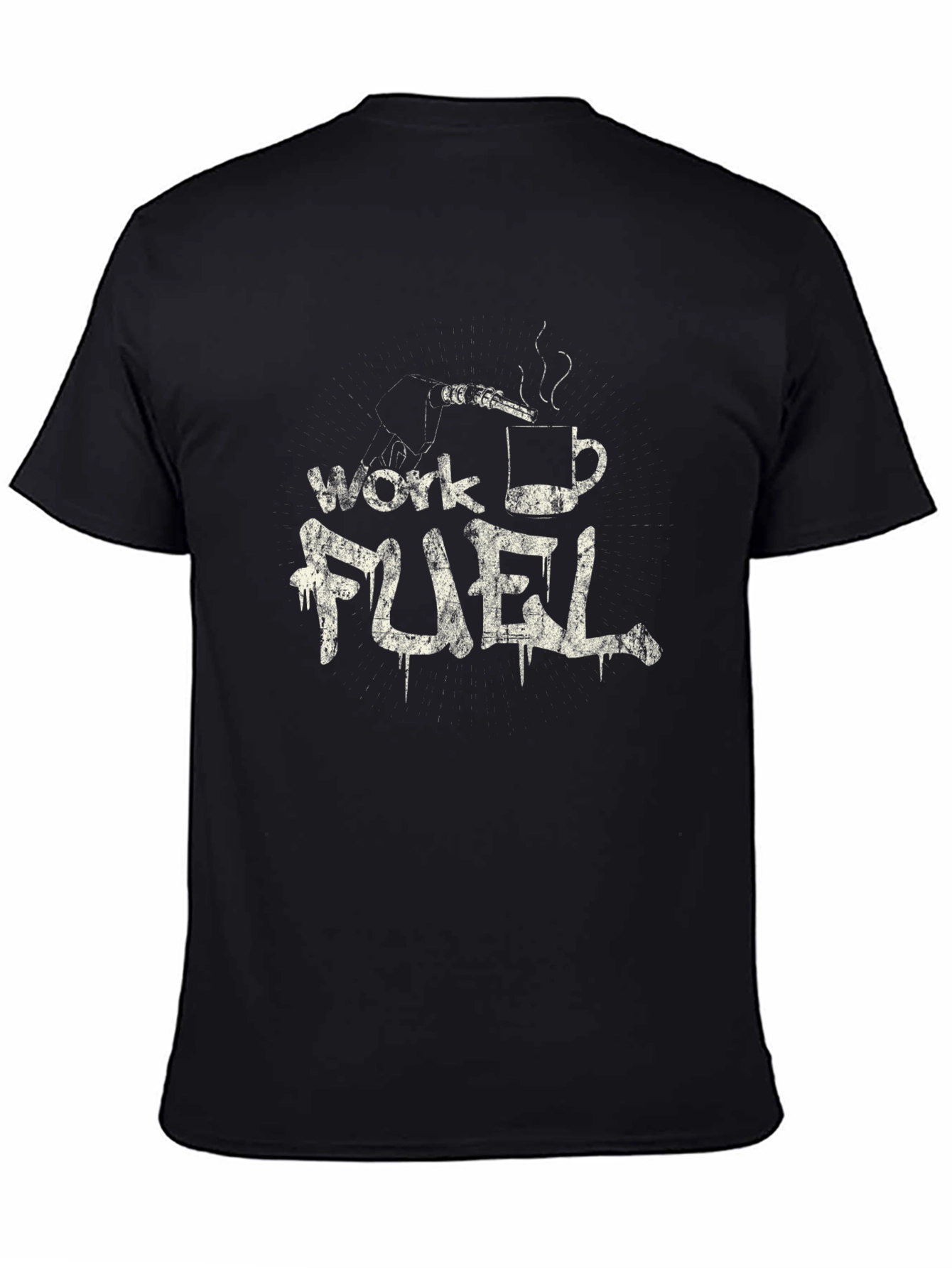 Work Fuel Coffee T-Shirt - Mens Black Tee