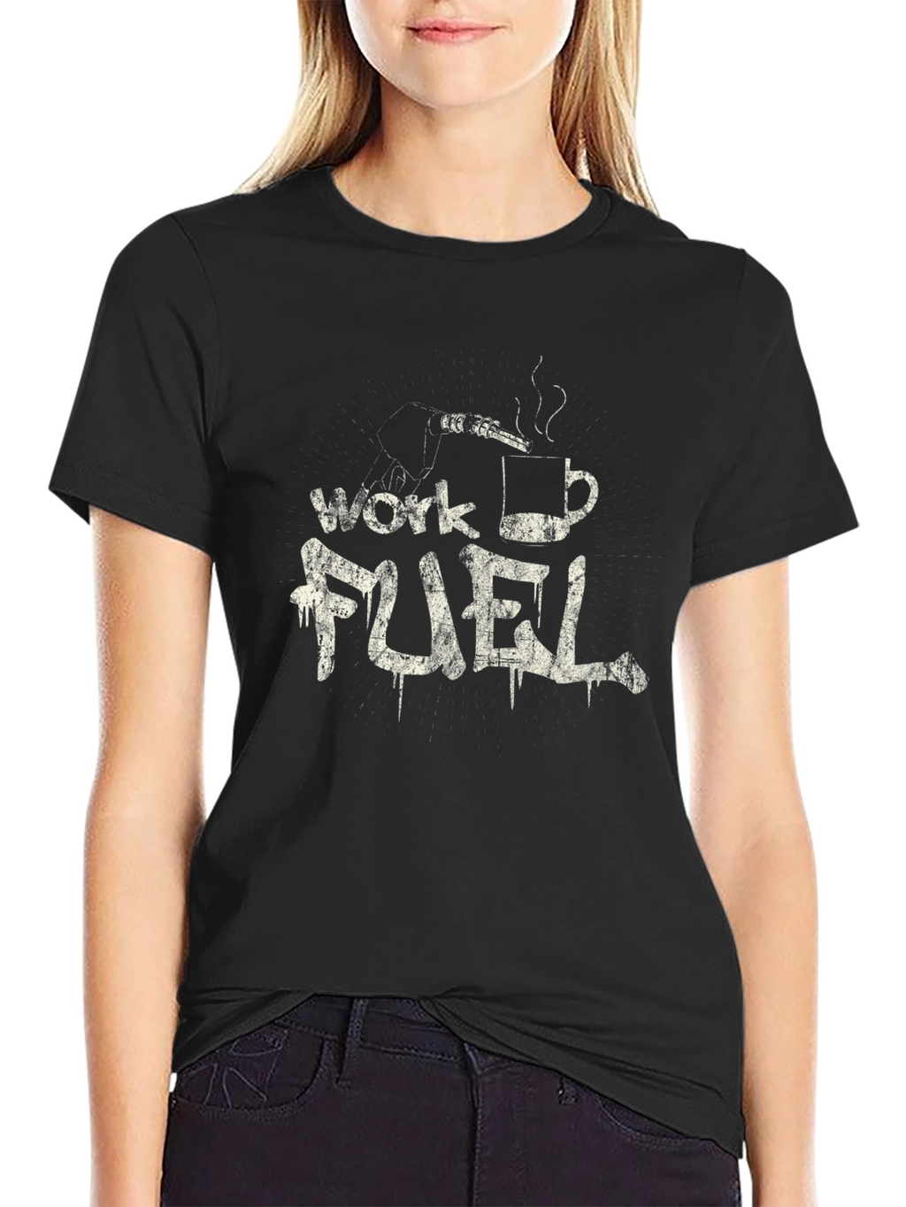 Work Fuel Coffee T-Shirt - Mens Black Tee
