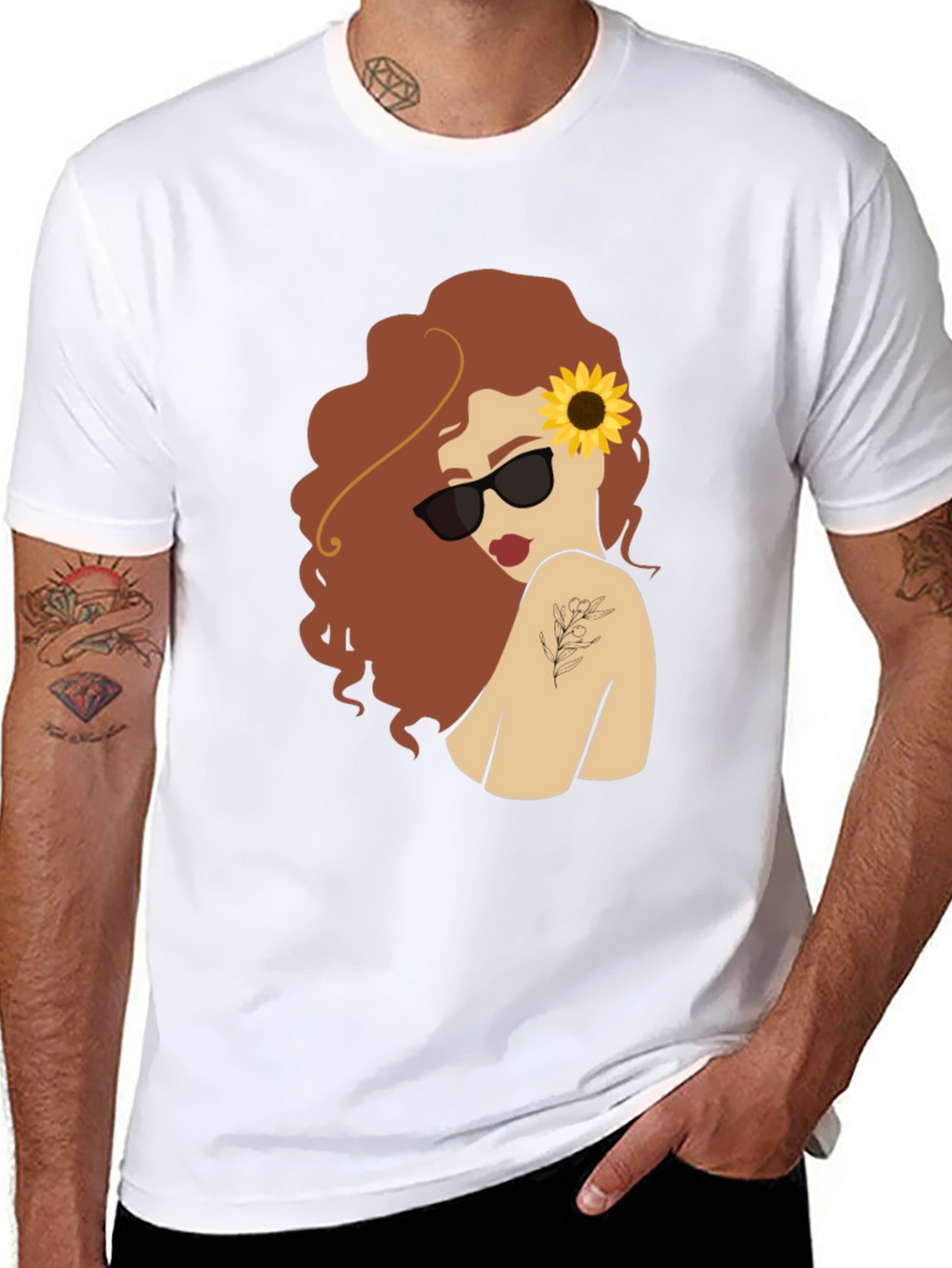Sunflower Girl Graphic T-Shirt - Unique Fashion Tee