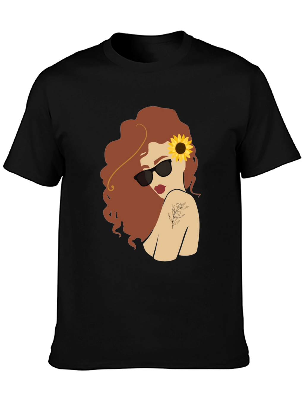 Sunflower Girl Graphic T-Shirt - Unique Fashion Tee