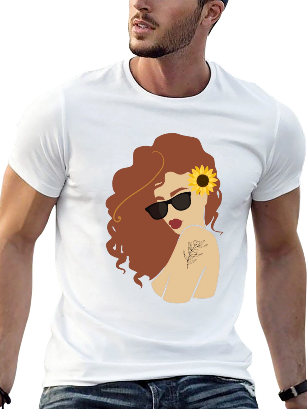 Sunflower Girl Graphic T-Shirt - Unique Fashion Tee